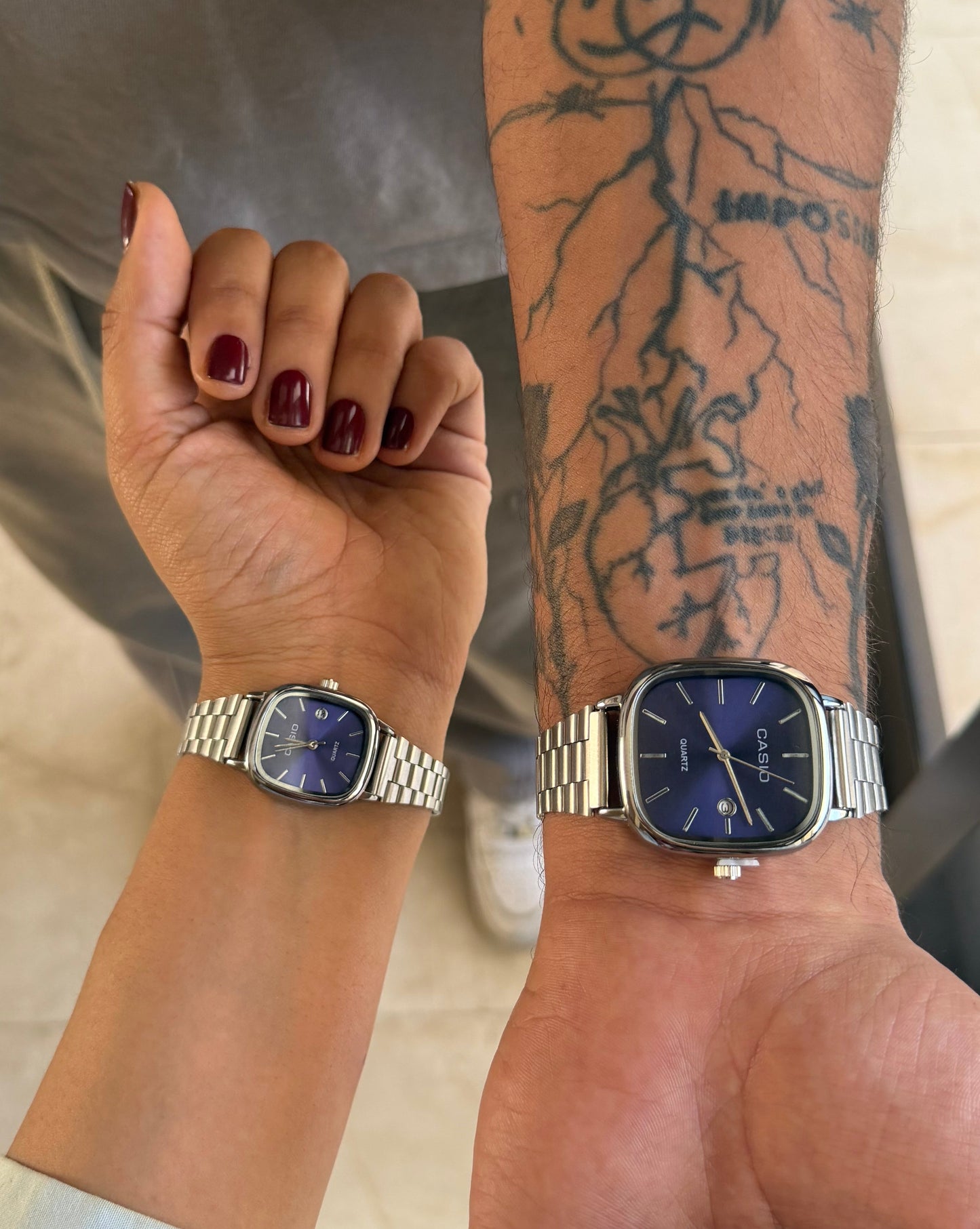 Casio couple bleu