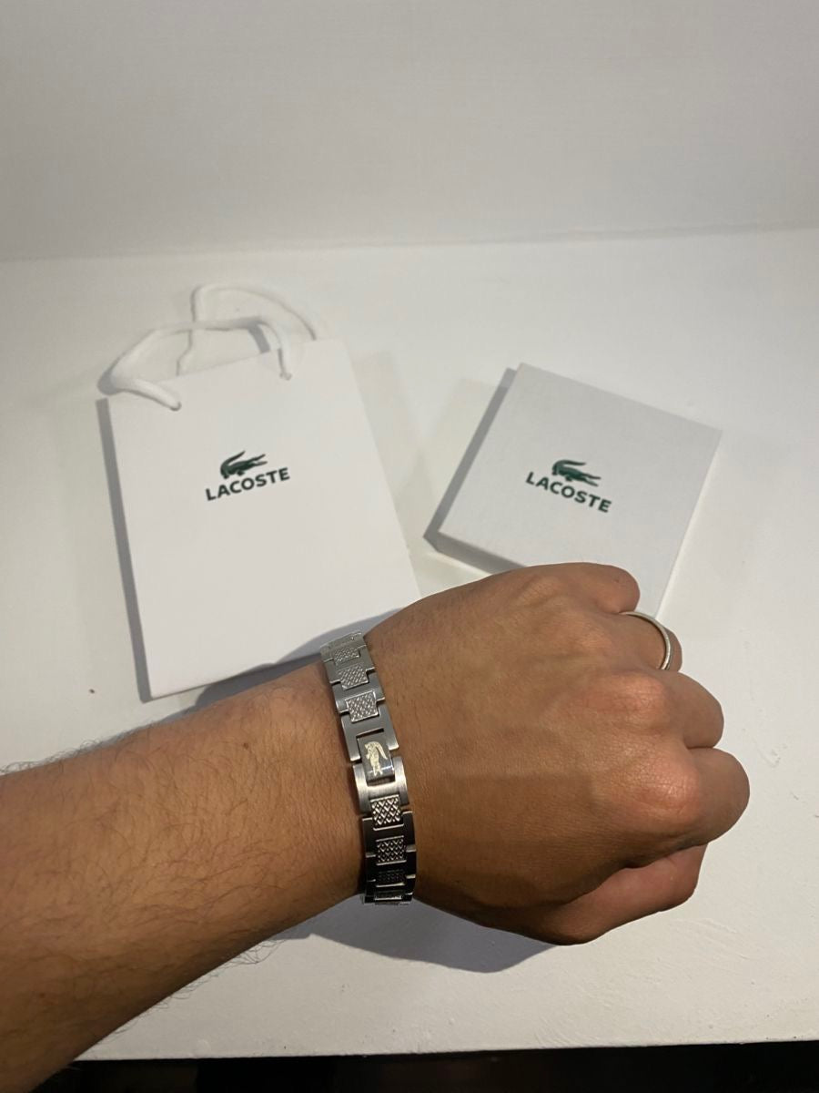 Bracelet homme Lacoste argenté – Acier inoxydable