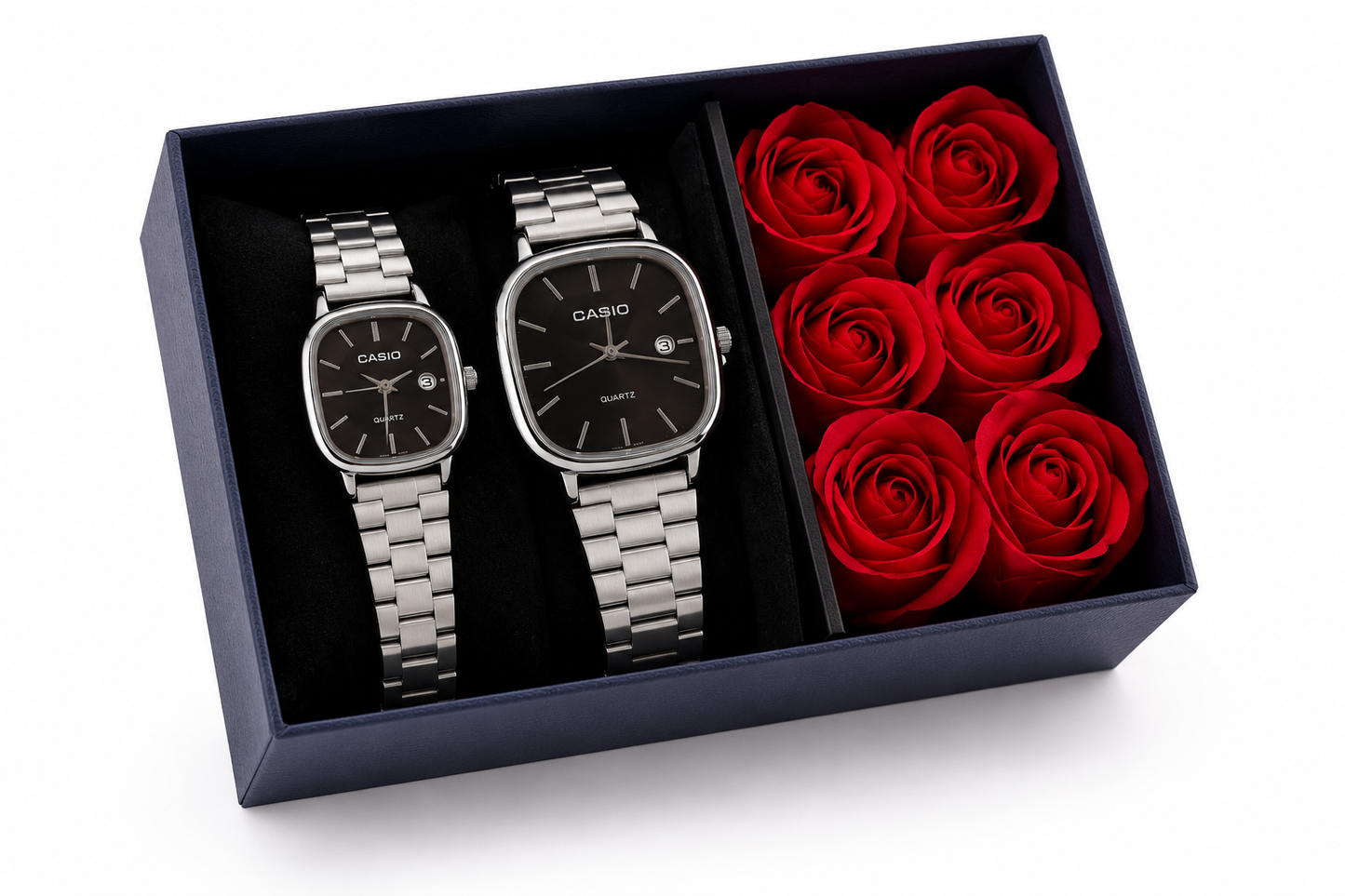 Casio Couple Set – Black & Silver
