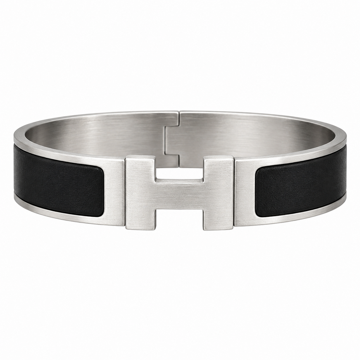 Bracelet Hermès Homme – Manchette Argent Brossé avec Fermoir H