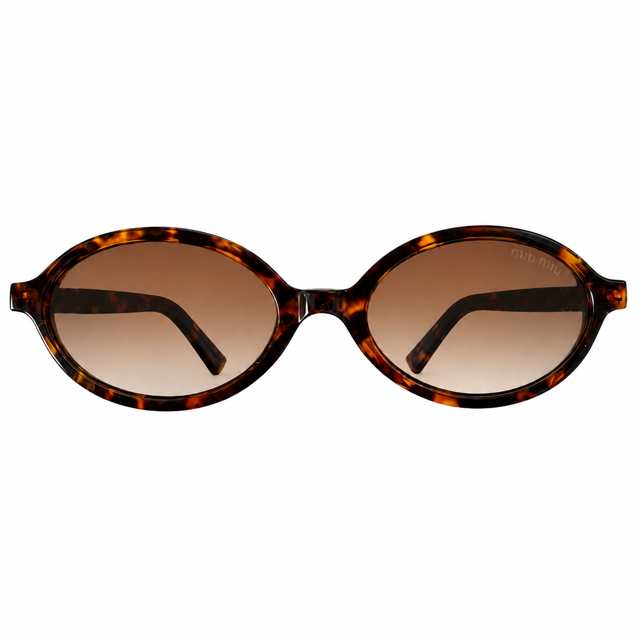 Lunettes de soleil ovales écaille – Verres marron dégradés