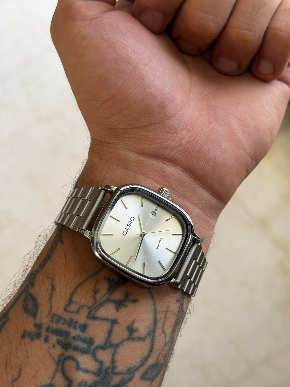 Casio Couple Set – Crème & Silver