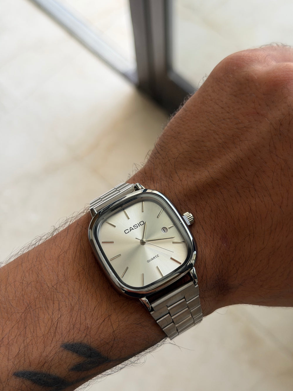 Casio Couple Set – Crème & Silver