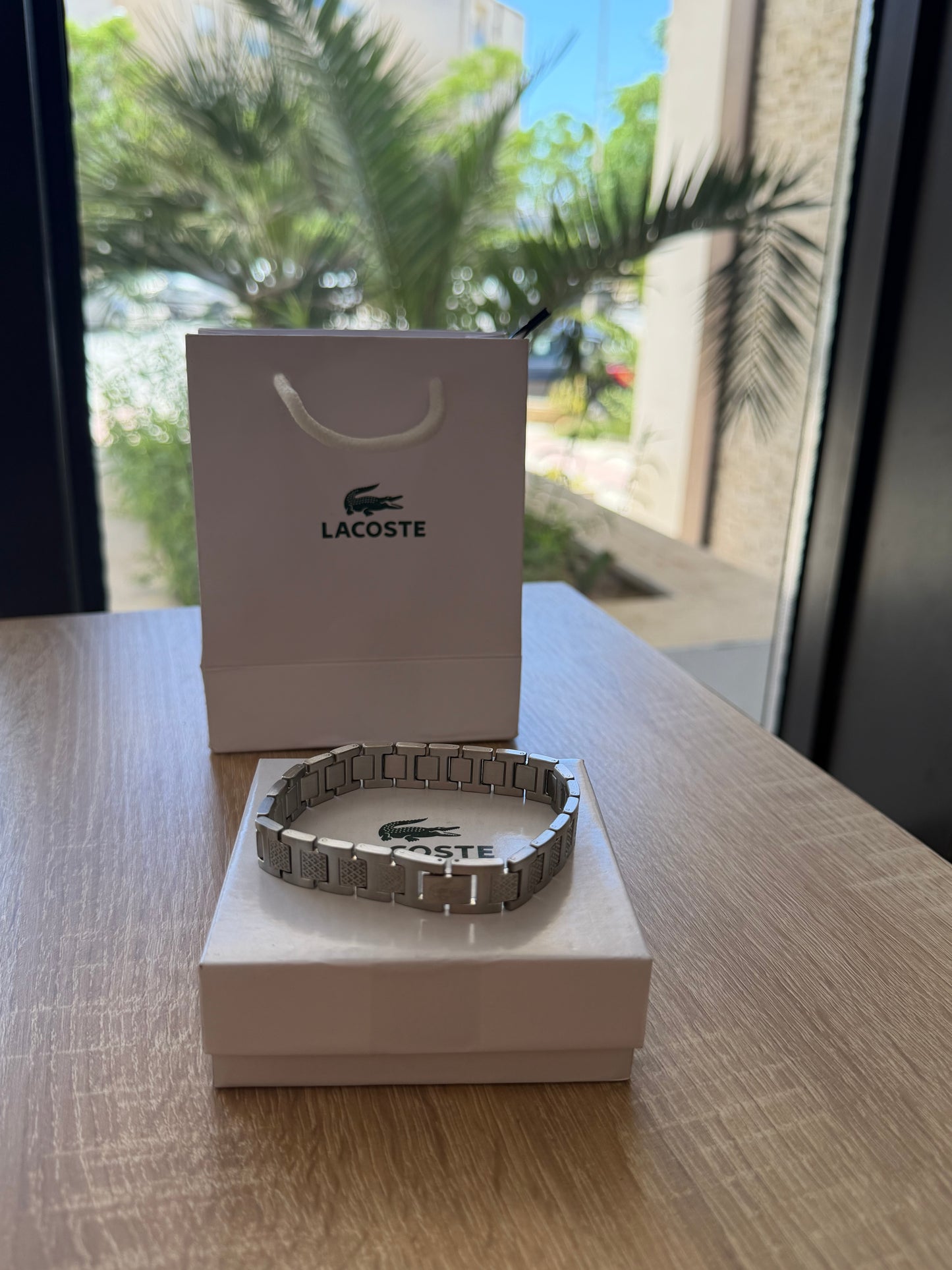 Bracelet homme Lacoste argenté – Acier inoxydable