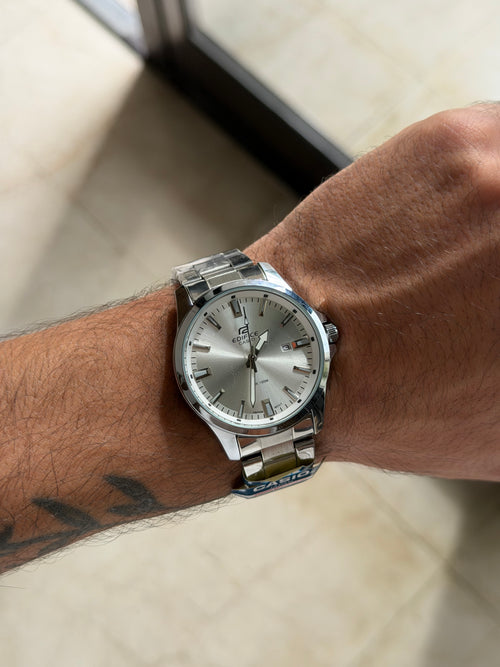 Casio Edifice Cadran Blanc – Acier Argenté
