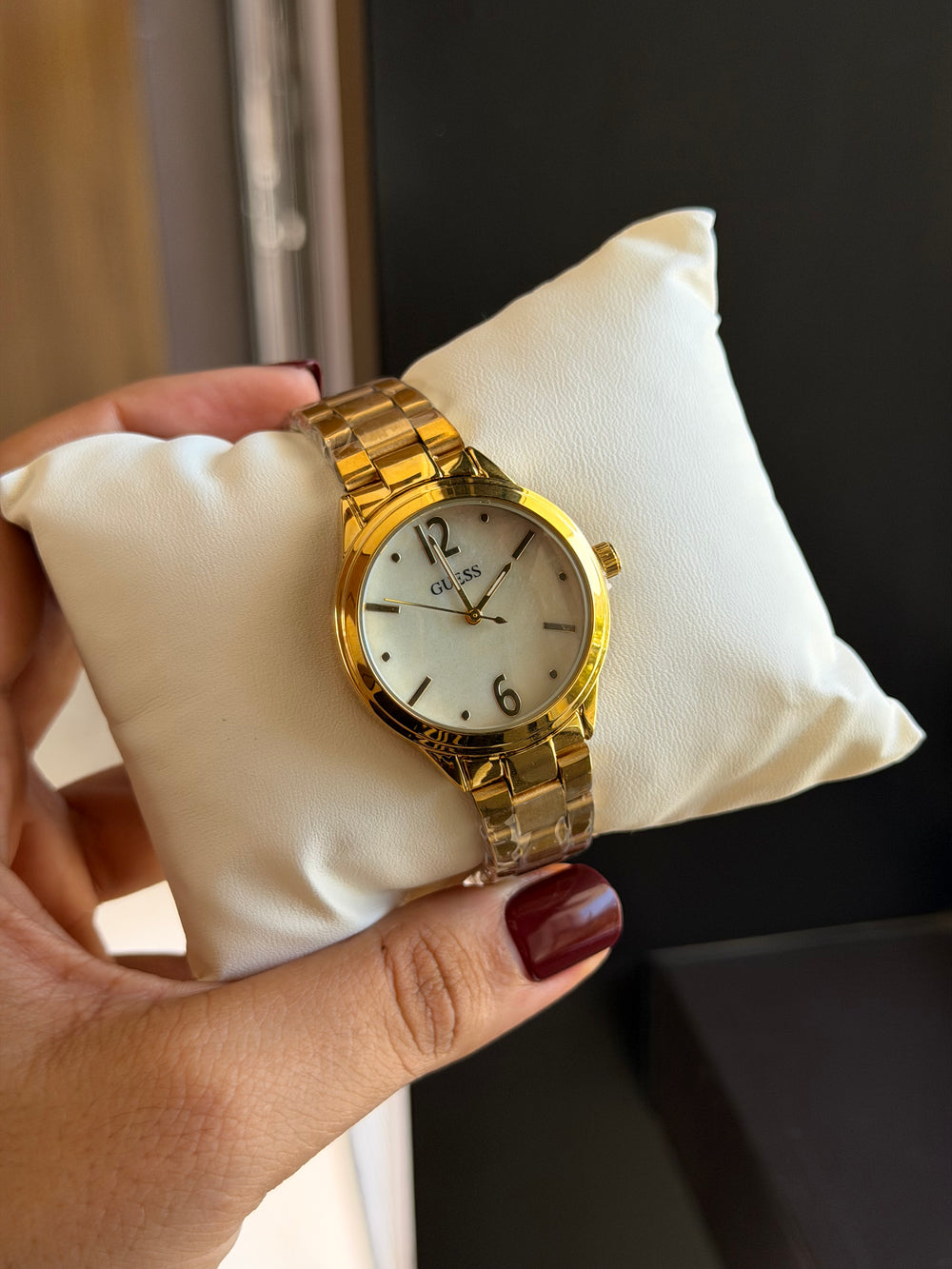 Guess Gold-Tone Quartz Watch with Champagne Dial