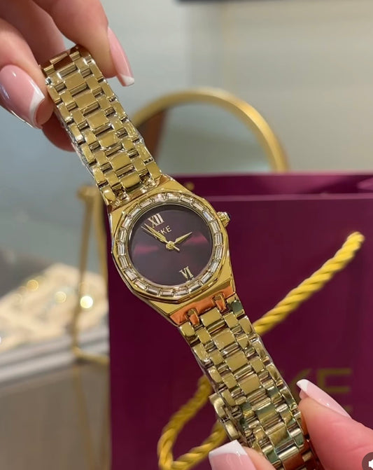 Ieke Gold et Burgandy femme