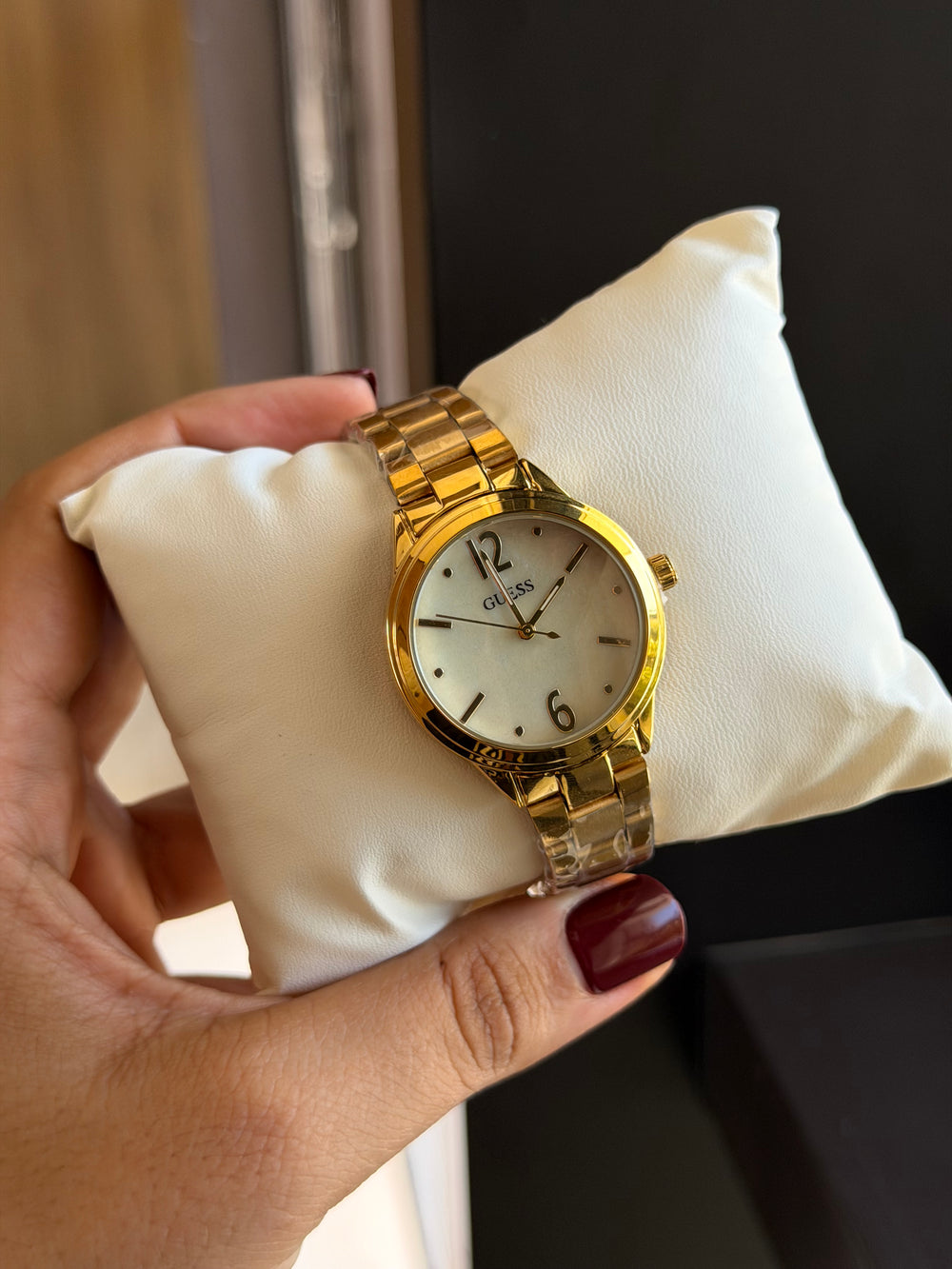 Guess Gold-Tone Quartz Watch with Champagne Dial