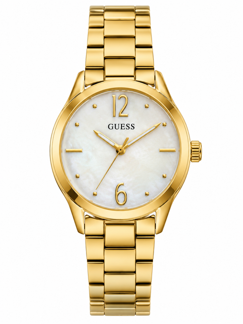 Guess Gold-Tone Quartz Watch with Champagne Dial