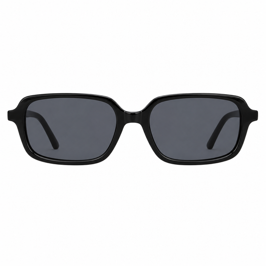 Lunettes de soleil rectangulaires noires – Verres fumés