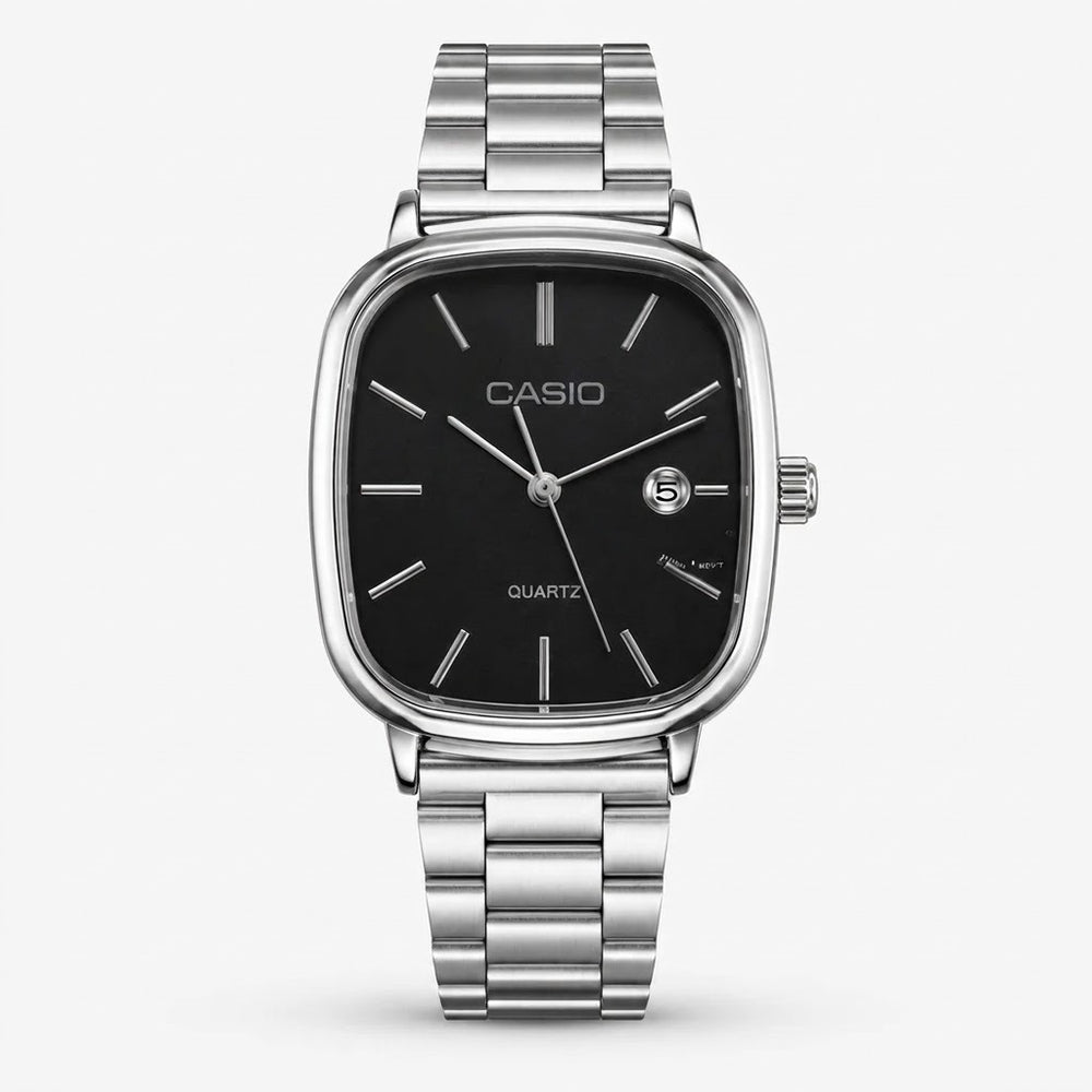Casio Cushion Silver – Cadran Noir