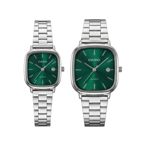 Deux Casio argent vert