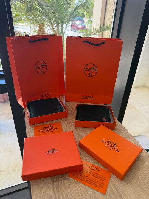 Coffret homme luxe – Portefeuille noir et bracelet assorti