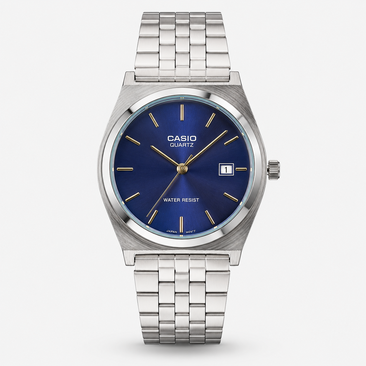 Casio Quartz Blue Dial – Acier Argenté