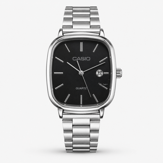 Casio Cushion Silver – Cadran Noir