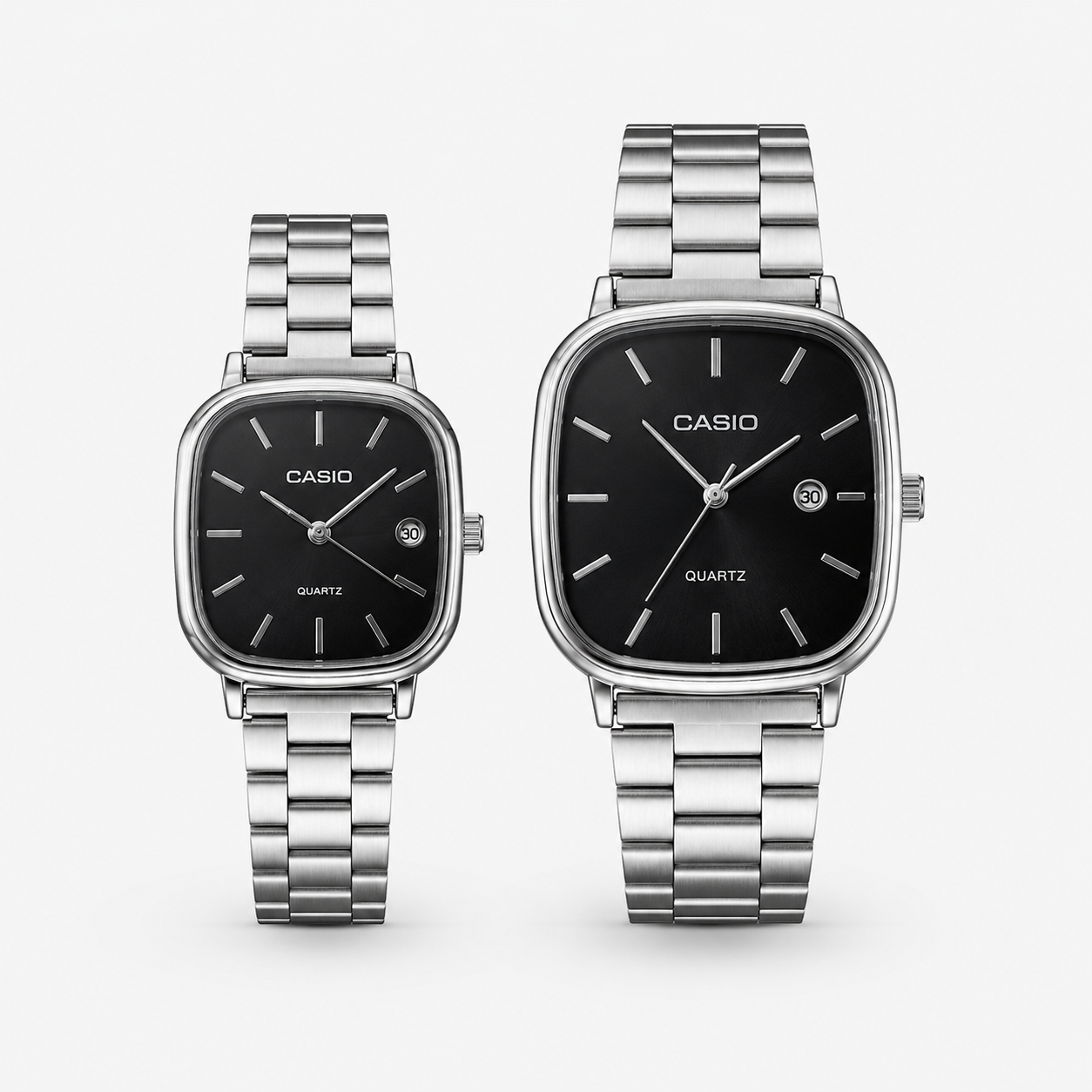 Casio Couple Set – Black & Silver