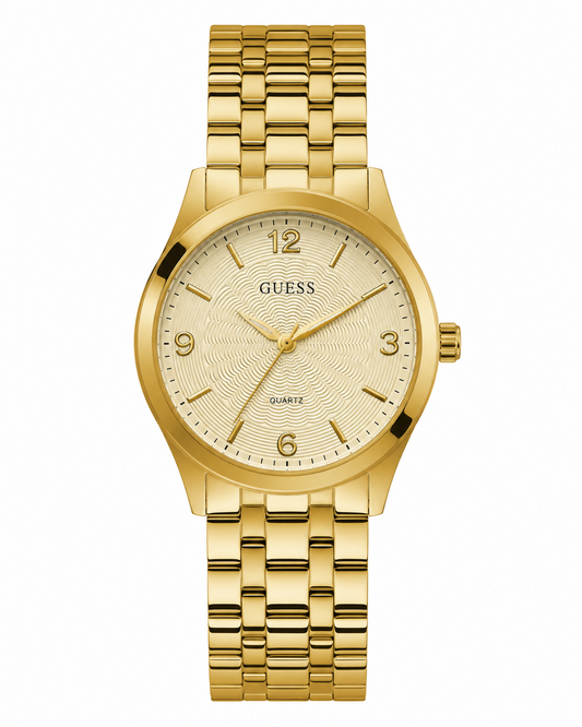 Guess Gold-Tone Quartz Watch with Champagne Dial