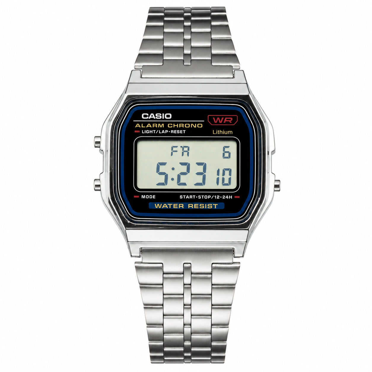 Montre Casio Numérique Rétro Homme – Acier Inoxydable, Étanche, Style Vintage