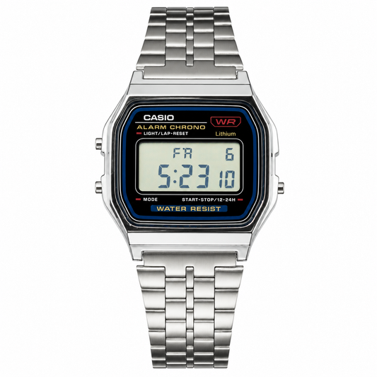 Montre Casio Numérique Rétro Homme – Acier Inoxydable, Étanche, Style Vintage