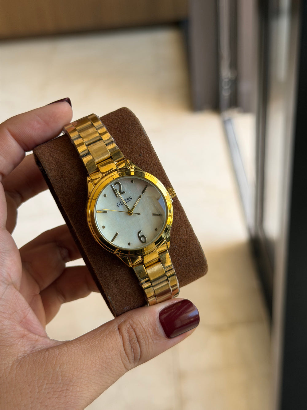 Guess Gold-Tone Quartz Watch with Champagne Dial