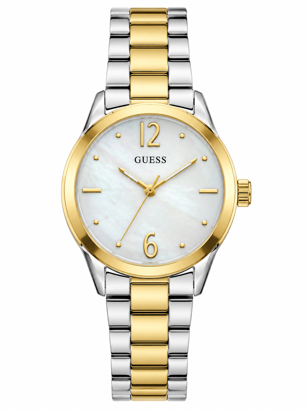 Guess Two-Tone Quartz Watch with Champagne Dial