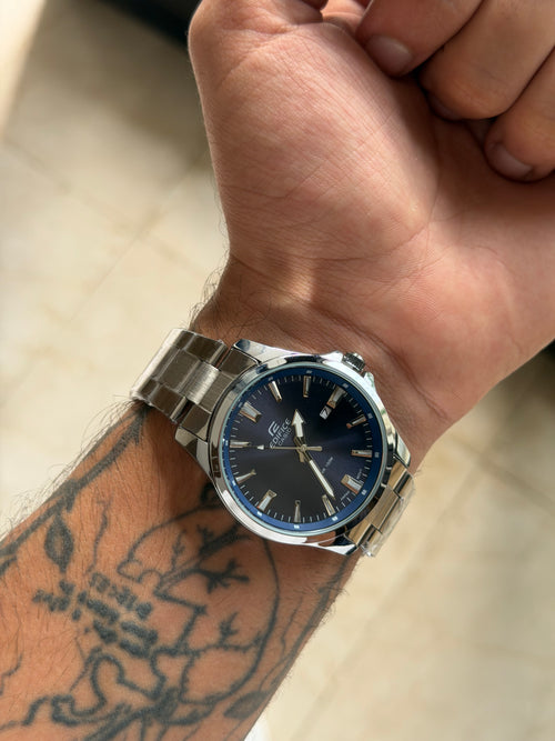Casio Edifice Cadran Bleu – Acier Argenté