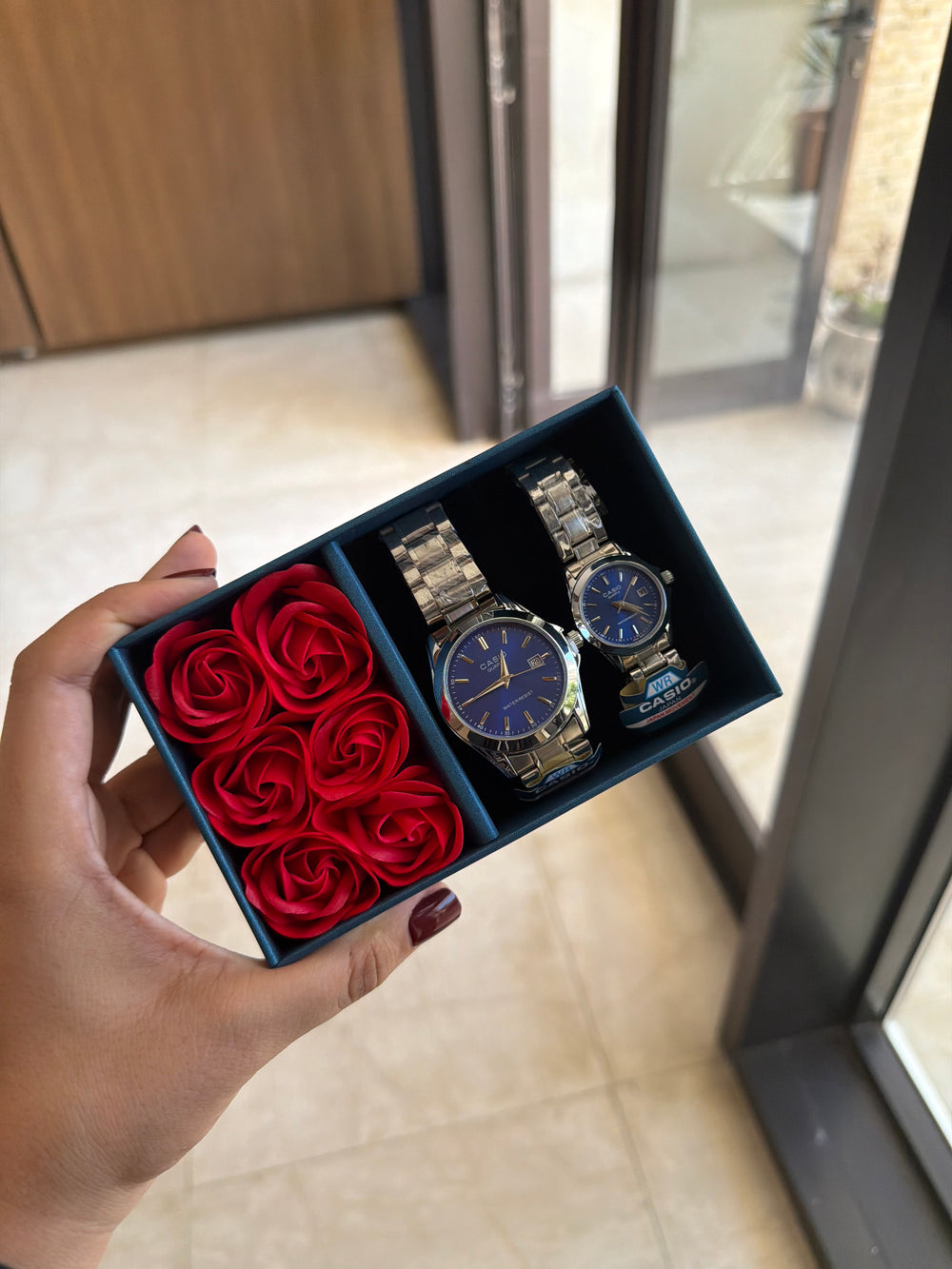 Casio couple argent bleu