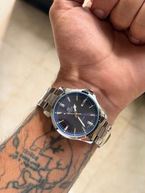 Casio Edifice Cadran Bleu – Acier Argenté