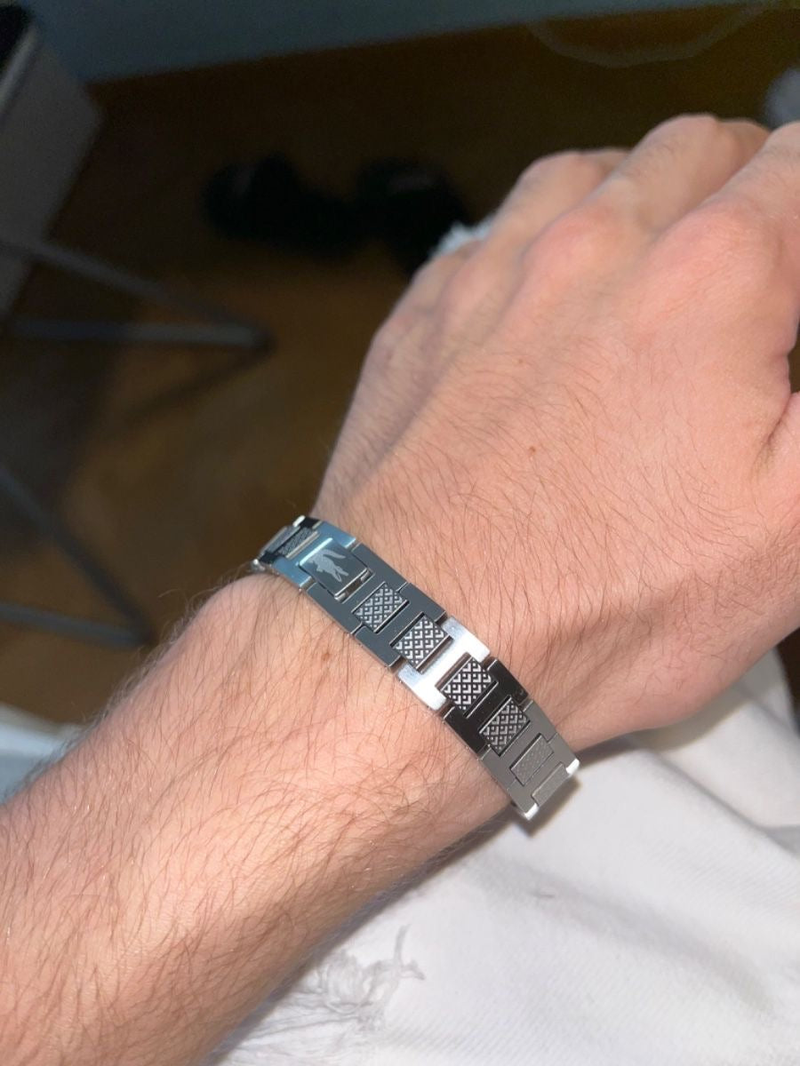 Bracelet homme Lacoste argenté – Acier inoxydable