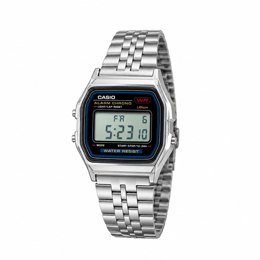 Montre Casio Numérique Rétro Homme – Acier Inoxydable, Étanche, Style Vintage