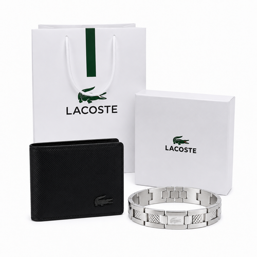Men’s Premium Wallet & Silver Bracelet Set