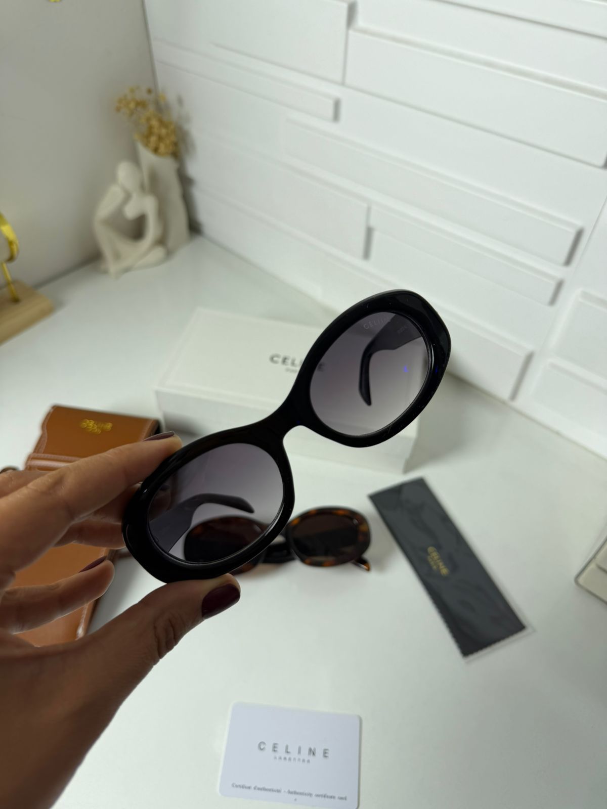 Lunettes de soleil noires oversize – Verres fumés dégradés