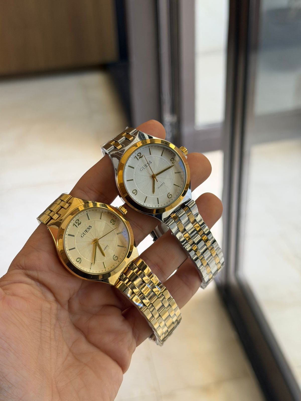 Guess Gold-Tone Quartz Watch with Champagne Dial