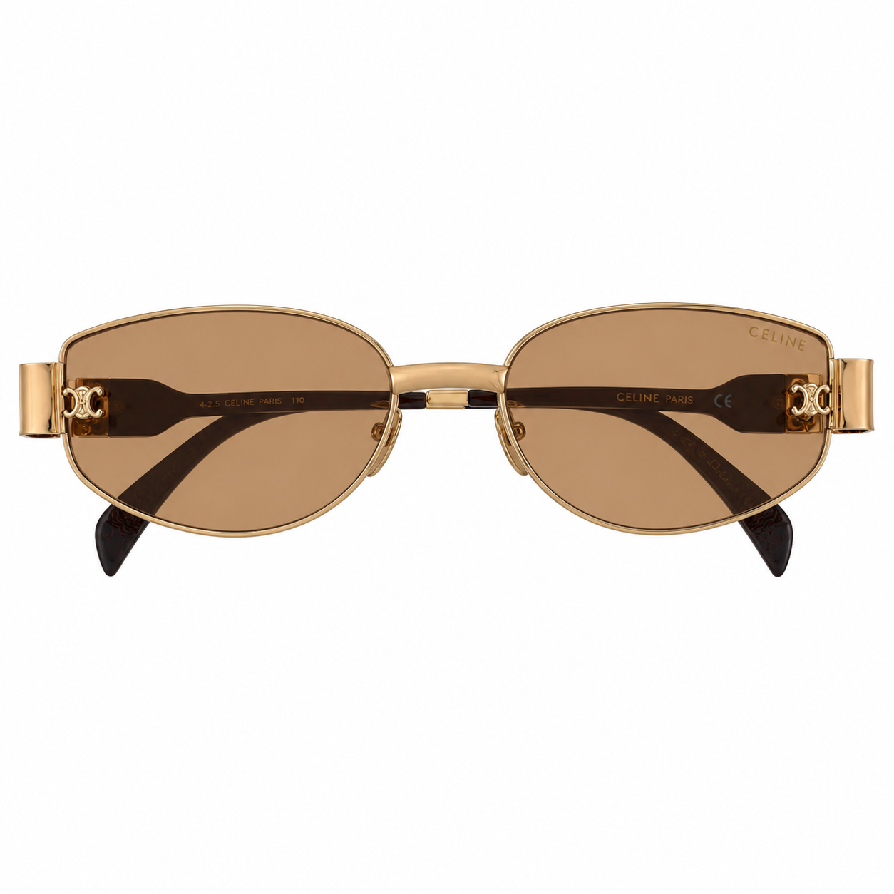 Lunettes de soleil dorées à verres ambrés – Style luxe