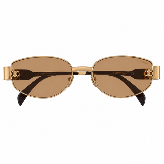 Lunettes de soleil dorées à verres ambrés – Style luxe