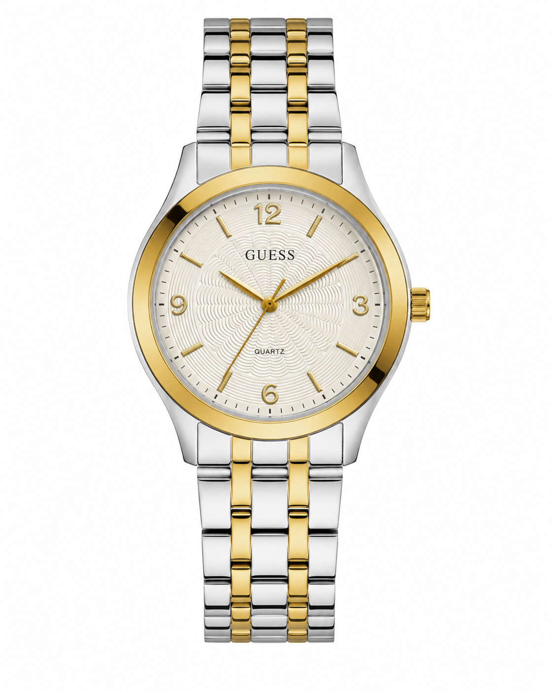 Guess Two-Tone Quartz Watch with Champagne Dial