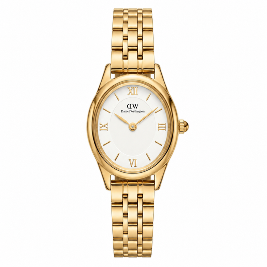 DW Gold-Tone Bracelet Watch with White Dial