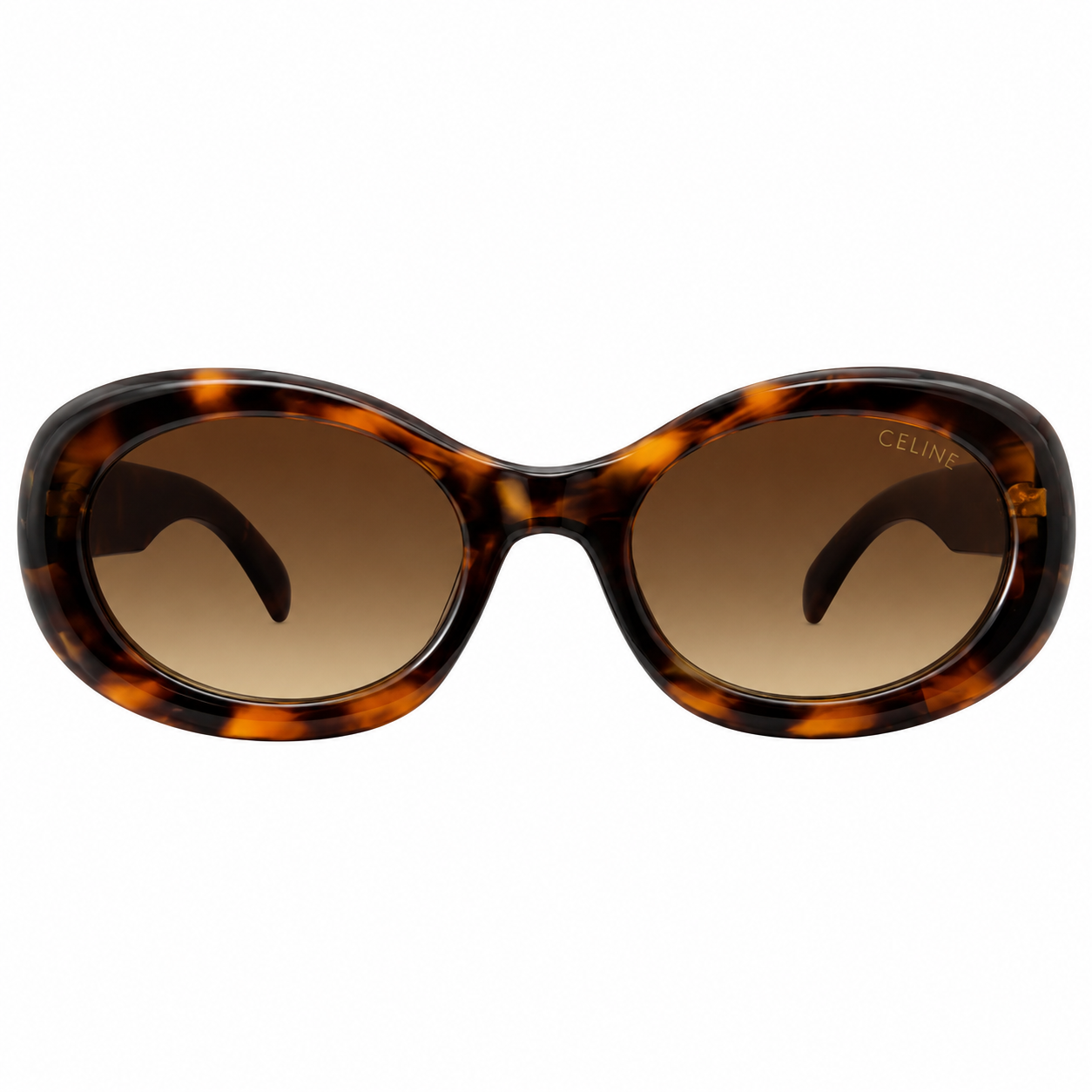 Lunettes de soleil écaille oversize – Verres marron dégradés