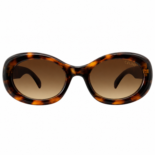 Lunettes de soleil écaille oversize – Verres marron dégradés